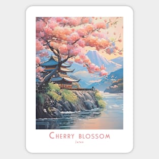 Cherry Blossom Japan Vintage Retro Style Sticker